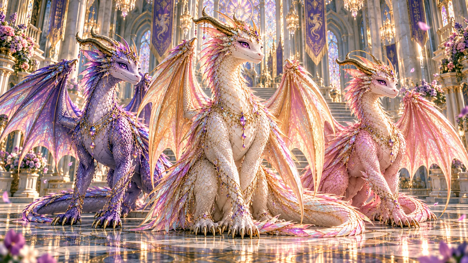 Χάρπερ, Aster and Λούσι sitting together in the great hall