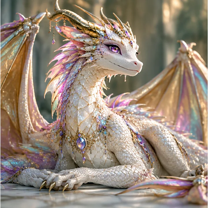 Aster resting with her wings folded