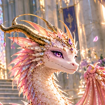Λούσι, a rose-pink dragon